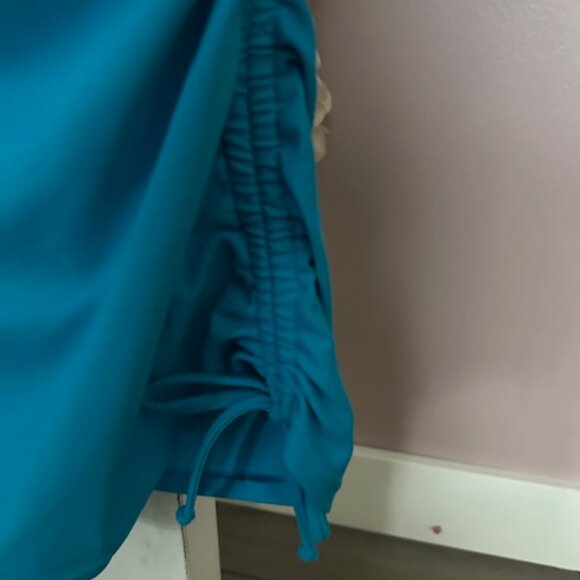 Blue Ruched Off-Shoulder Swim Cover-Up / Long Tankini Top โ Size Small - Picture 4 of 6